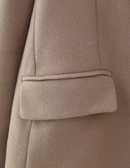 Camel Lapel Collar Long Sleeve Blazer with Tassels