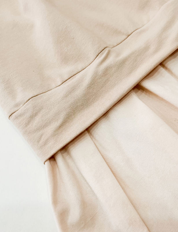 Apricot Contrast High Waist Long Sleeve Dress