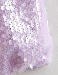 Purple Sequined Full-zip Long Sleeve Jacket