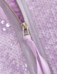 Purple Sequined Full-zip Long Sleeve Jacket