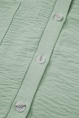 Spinach Green Half Button Collared Loose Romper