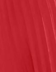 Red Backless Halter Neck Pleated Long Dress