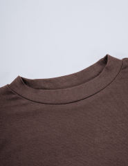 Brown Short Sleeve Top and Drawstring Pant Lounge Set