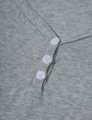 Grey Button U Neck Crop Top and Drawstring Pants Set