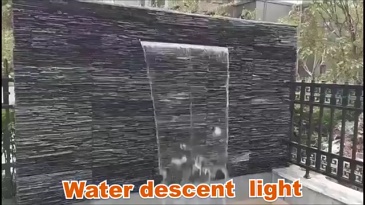 12V Rgb Water Fall Light Wall Fountain Indoor Pool Led Light Water Descent Waterfall Fountain Decoration