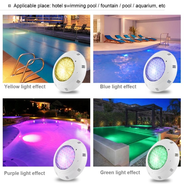 12V Rgb Led 18W Underwater Lamp Ip68 Waterproof Abs Remote Control Wall Mounted Led Swimming Pool Lighting