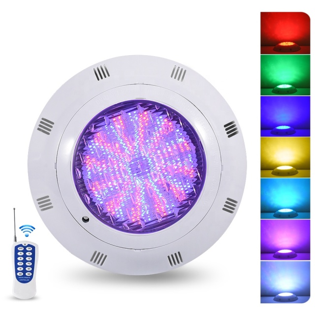 QUYIE Pool Lamp 12V Ac Wall Mounted Remote Control Color Changing Rgb Ip68 Underwater Waterproof Led Swimming Pool Lights