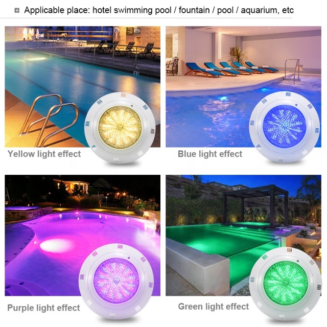 QUYIE Pool Lamp 12V Ac Wall Mounted Remote Control Color Changing Rgb Ip68 Underwater Waterproof Led Swimming Pool Lights