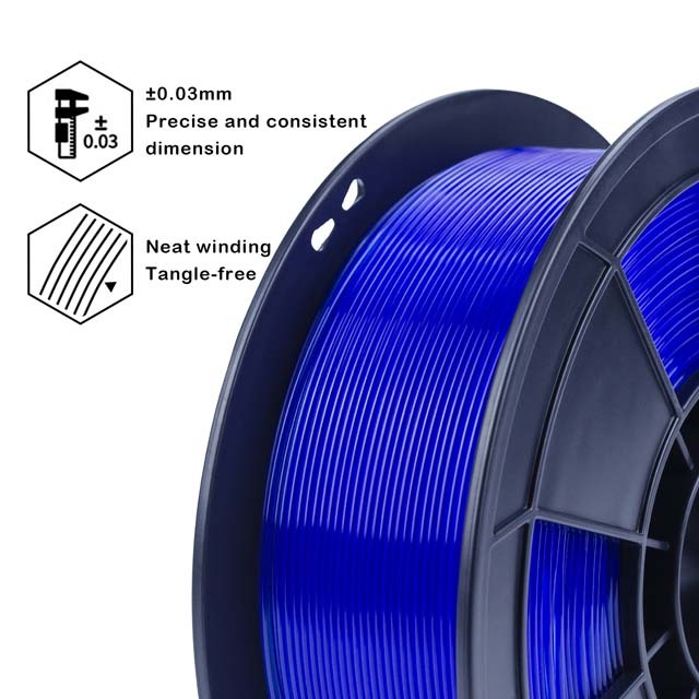 ZIRO PLA PRO Filament - Translucent colors, Translucent blue, 1kg, 1.75mm