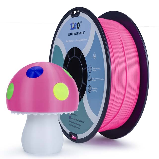 ZIRO PLA PRO Filament - Basic color, Pink, 1kg, 1.75mm