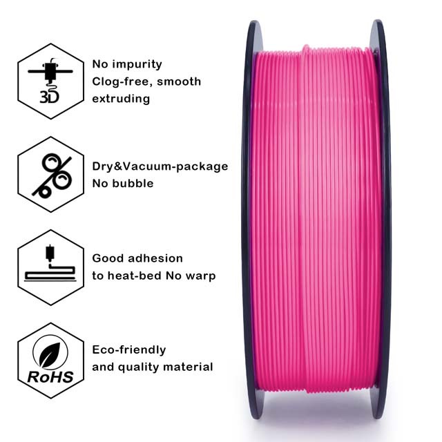ZIRO PLA PRO Filament - Basic color, Pink, 1kg, 1.75mm