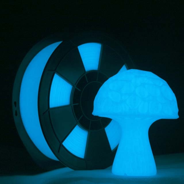 ZIRO Glow in Dark PLA Filament, GID Cyan, 1.75mm, 1kg