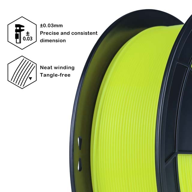 ZIRO PLA PRO Filament - Fluorescent color, Fluo-yellow, 1kg, 1.75mm
