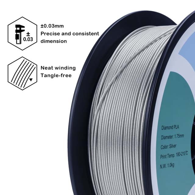 ZIRO Diamond PLA Filament - Blue, 1.75mm, 1kg