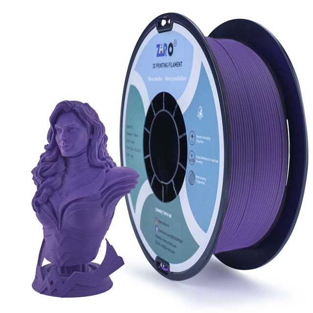 ZIRO Matte PLA Filament - Purple, 1kg, 1.75mm