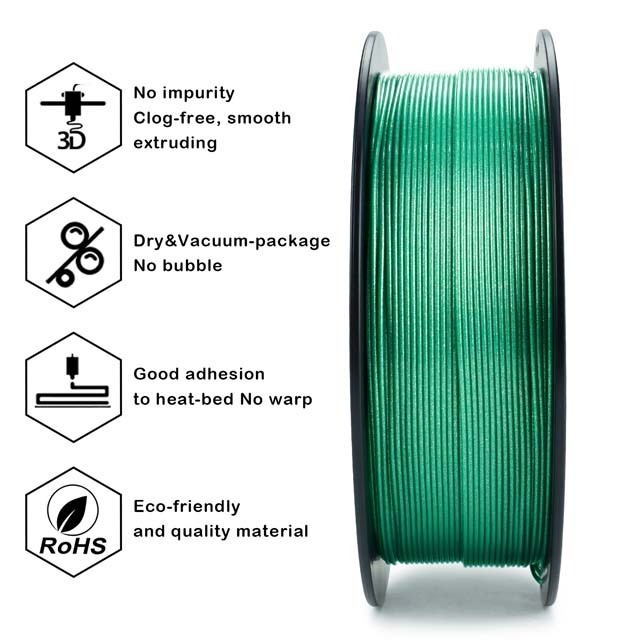 ZIRO Diamond PLA Filament - Green, 1.75mm, 1kg