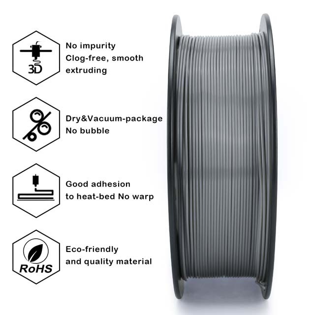 ZIRO PETG Filament - Silver, 1kg, 1.75mm