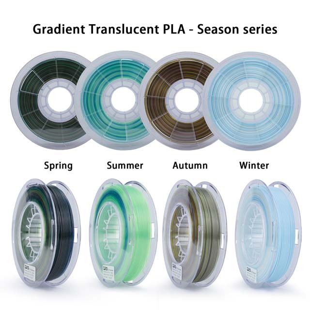 ZIRO Gradient Color Translucent PLA Filament - 1kg, 1.75mm, Season series - Winter