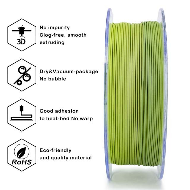 ZIRO Gradient Color Matte PLA Filament - 1kg, 1.75mm, Wood grain