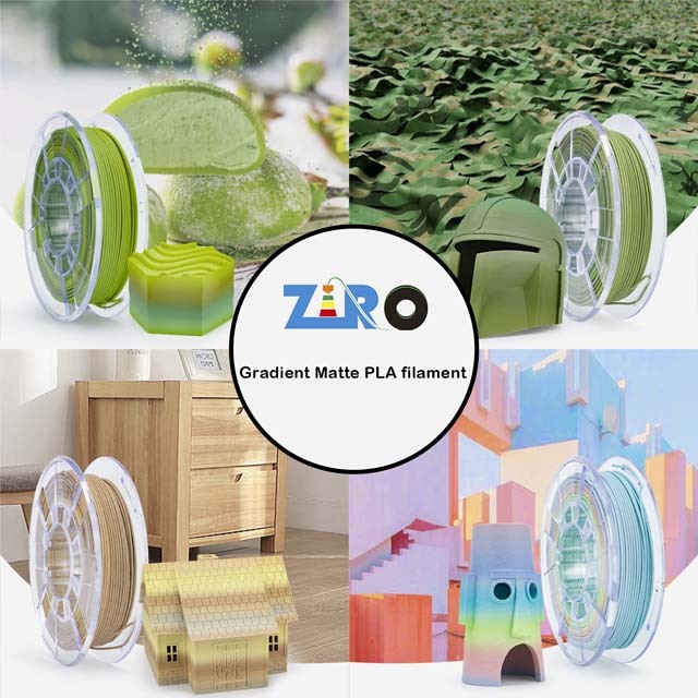 ZIRO Gradient Color Matte PLA Filament - 1kg, 1.75mm, Macaron