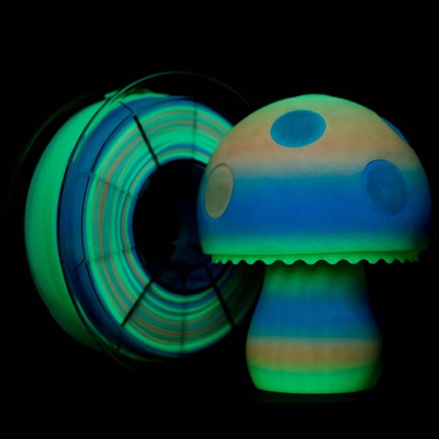 ZIRO Gradient Color Glow in dark Rainbow PLA Filament - 1kg, 1.75mm, GID rainbow