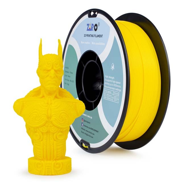 ZIRO HS-PLA (high speed) Filament, Yellow, 1kg, 1.75mm, Printing speed up to 600mm/s