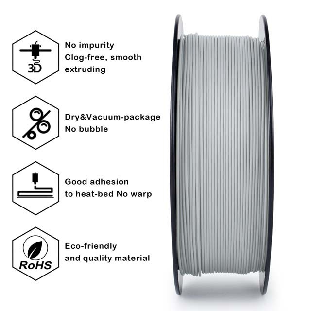 ZIRO HS-PLA (high speed) Filament, Gray, 1kg, 1.75mm, Printing speed up to 600mm/s