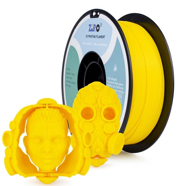 ZIRO HS-PLA (high speed) Filament, Yellow, 1kg, 1.75mm, Printing speed up to 600mm/s