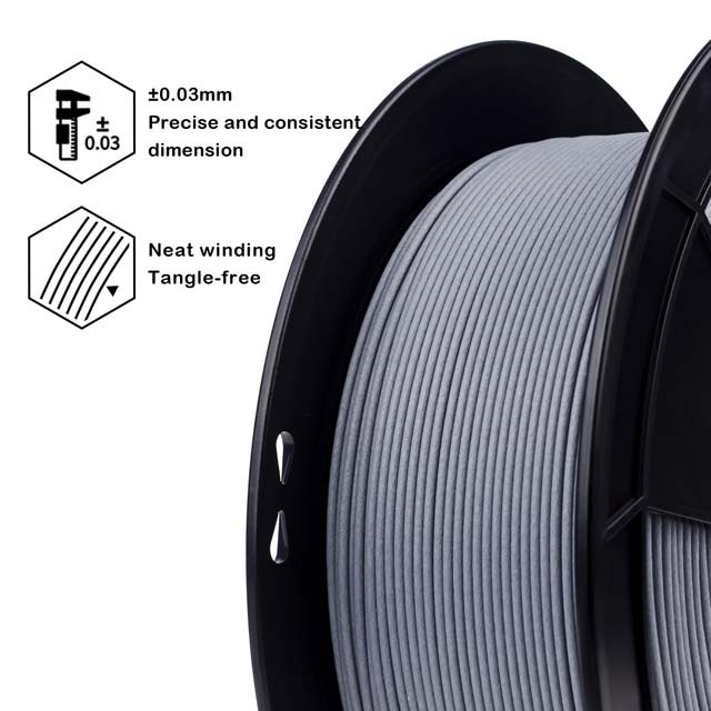 ZIRO Carbon fiber PLA Filament, 800g, 1.75mm, Space gray