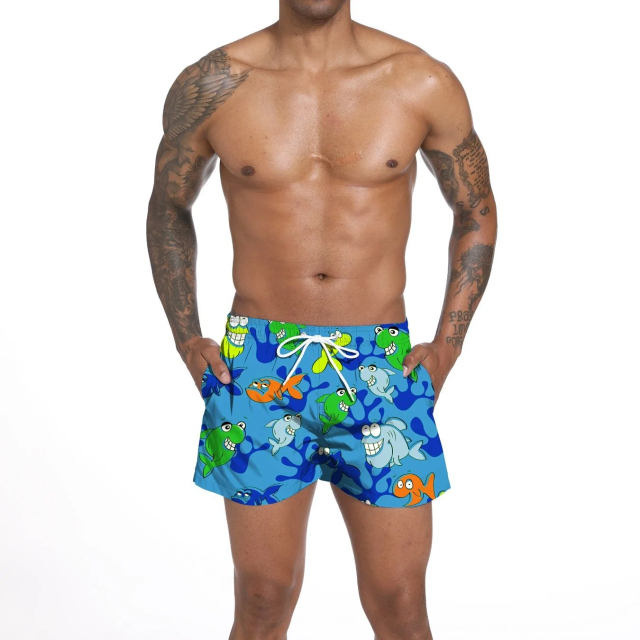 Popular Digital Printed Beachshorts Men Swimwear