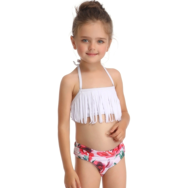 Children′ S Swimwear Little Girls Bikini Swimsuit Beach Wear Rashguard