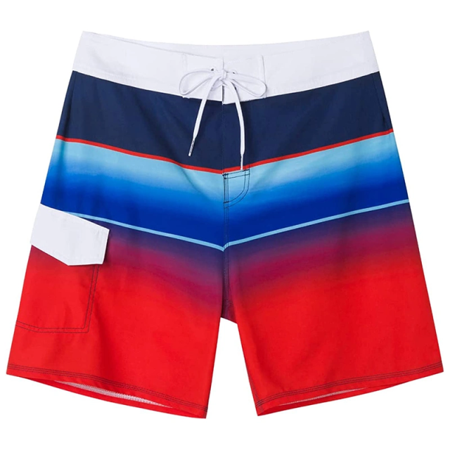 Factory OEM Custom Design Lightweight Quick Dry Mens Summer Beach Swim Surf Board Shorts with Drawstring Closure