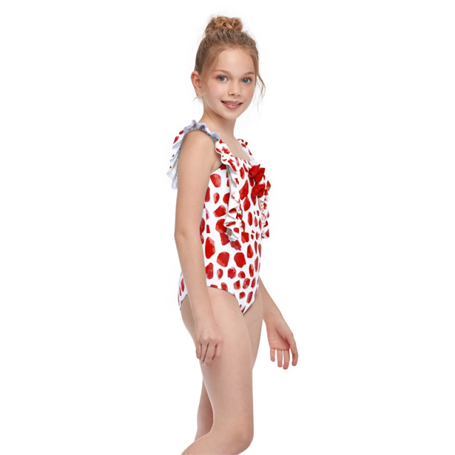 Girls Bathing Suit Swimming Beach Wear Toddle Aop One-Piece Swimsuit Bikini