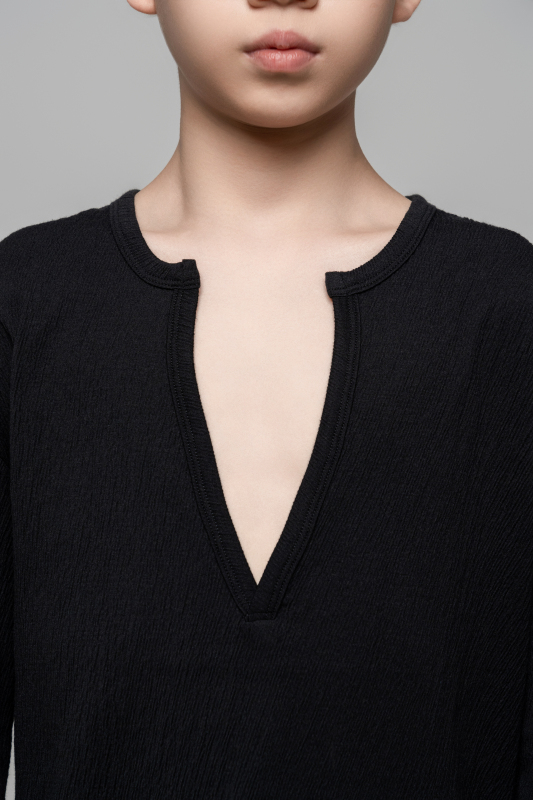 Boy's Textured Top (Black)