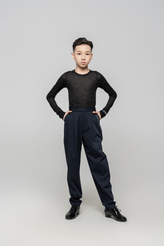 Boy's double-rings Cool pants (Striped Gray)