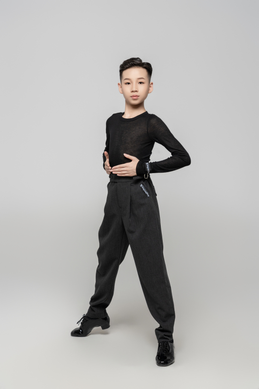 Boy's double-rings Cool pants (Striped Gray)
