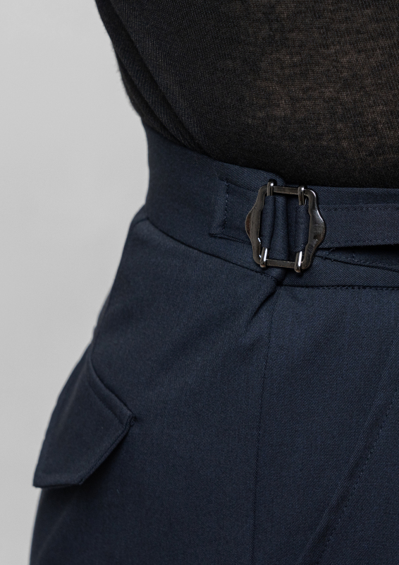 Men's double-rings Cool pants (Navy Blue)