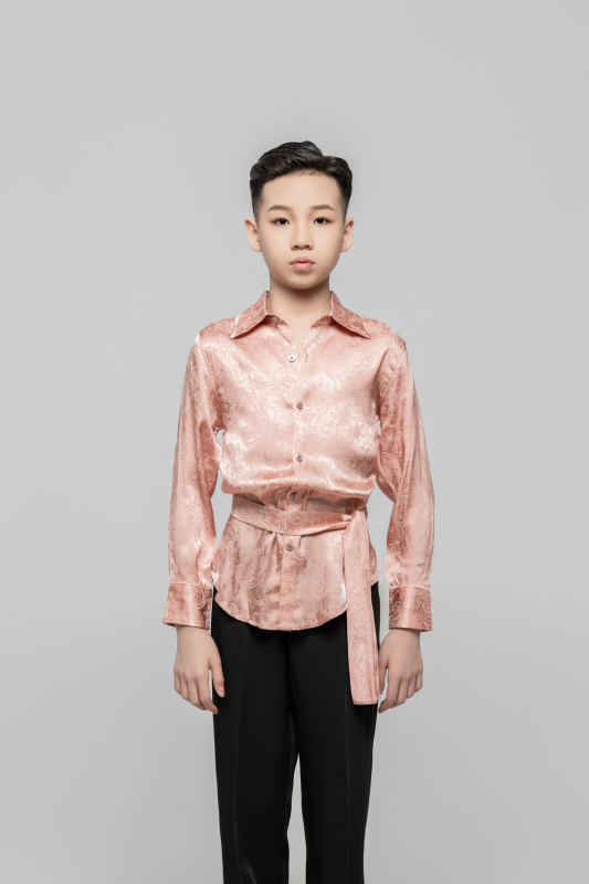 Boy Dark Embroidery pattern Shirt(Green)