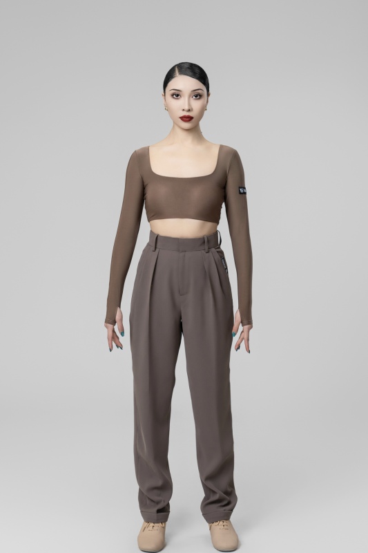 Woman Multipurpose suit trousers(Coffee Gray）
