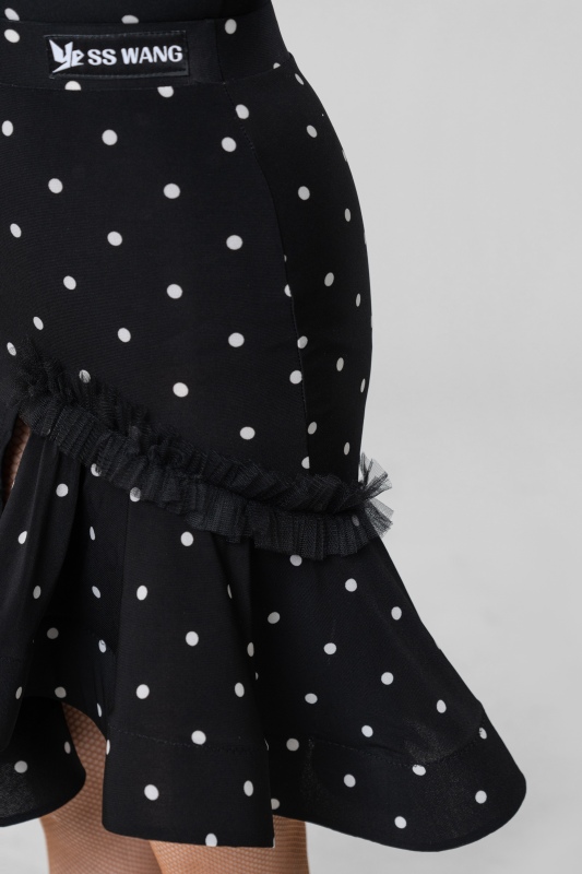 Sleeveless Suspender skirt suit（Polka dots）