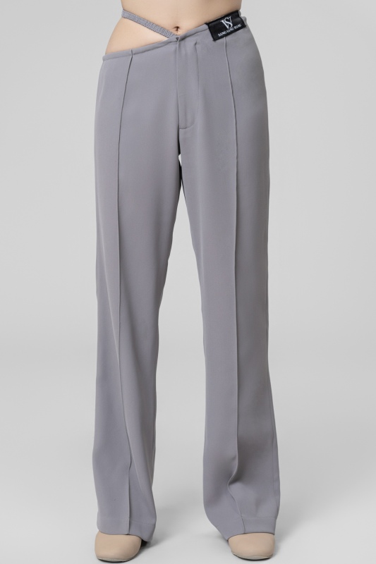 Velvet flared crotch trousers（Gray）