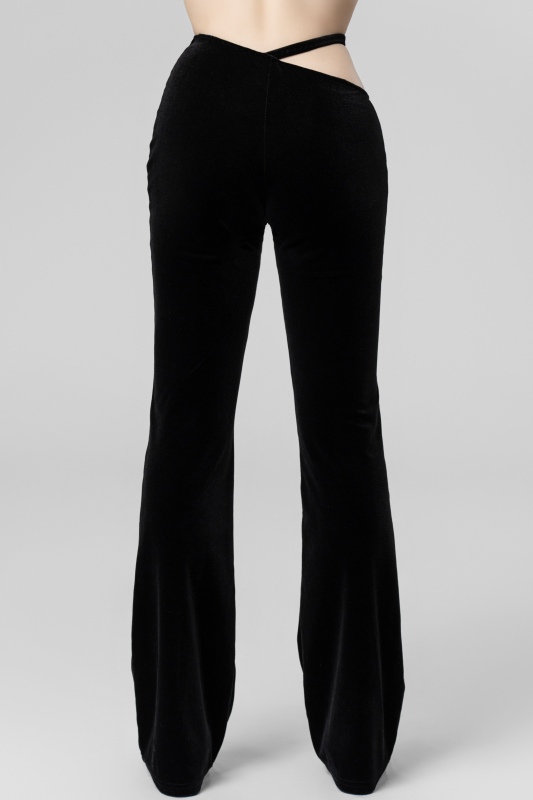Velvet flared crotch trousers（Black）