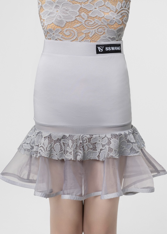 Organza Lace Princess skirt（Gray）
