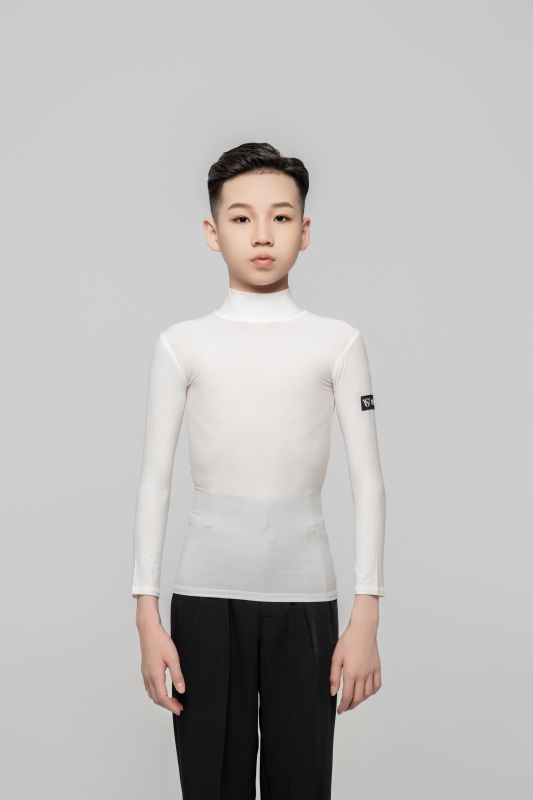 Boy long sleeves high collar（White）