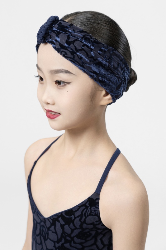 Triangle Tassels suspender dress(With Headband / Navy Blue)