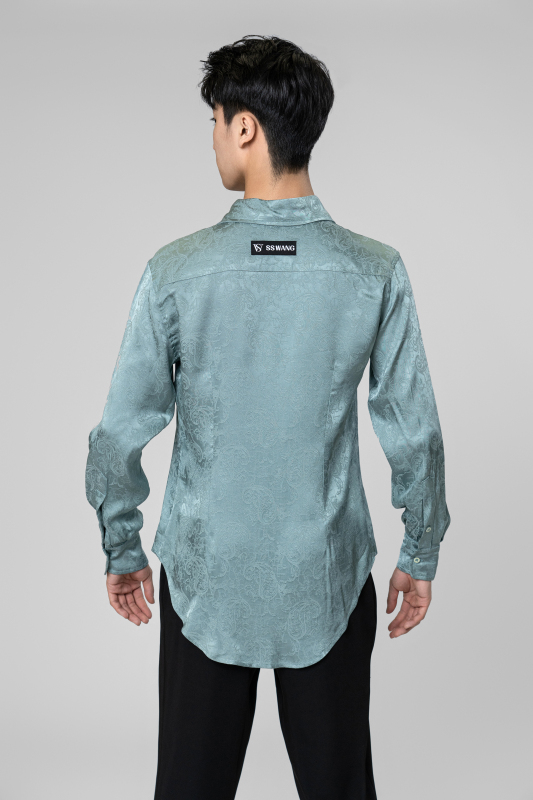 Dark Embroidery pattern Shirt(Green)