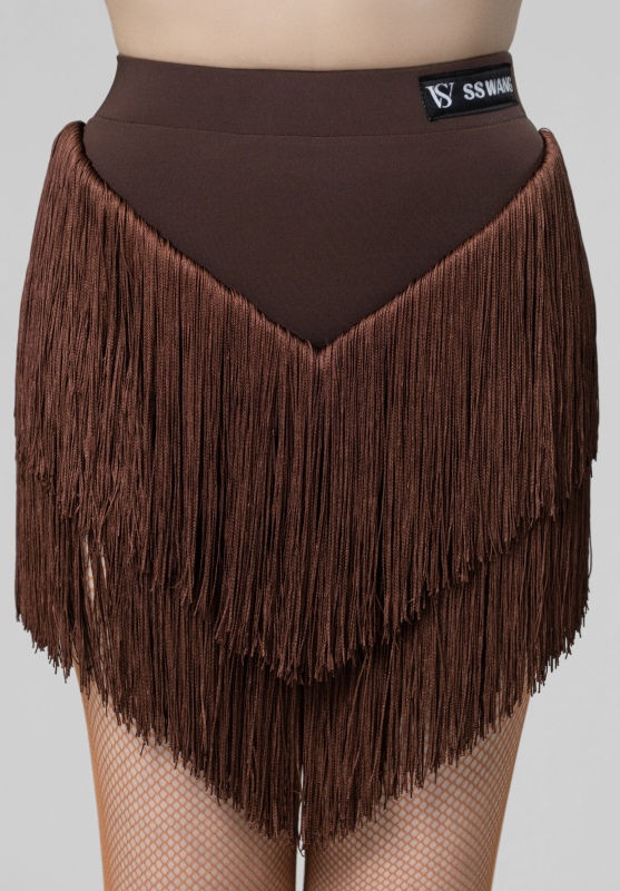 Short Triangle Tassels skirt（Brown）