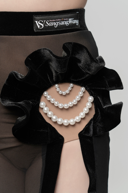 Velvet gauze pearls Skirt