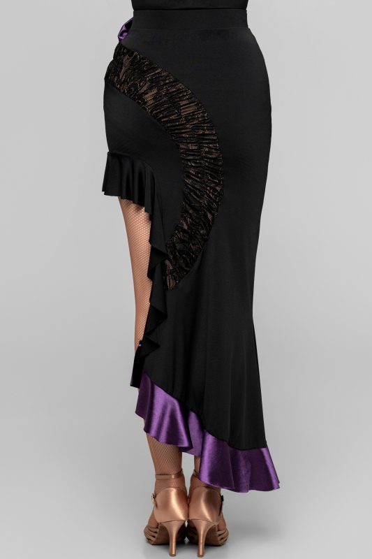 Women's Irregular Mermaid Tail Skirt （Black Purple）