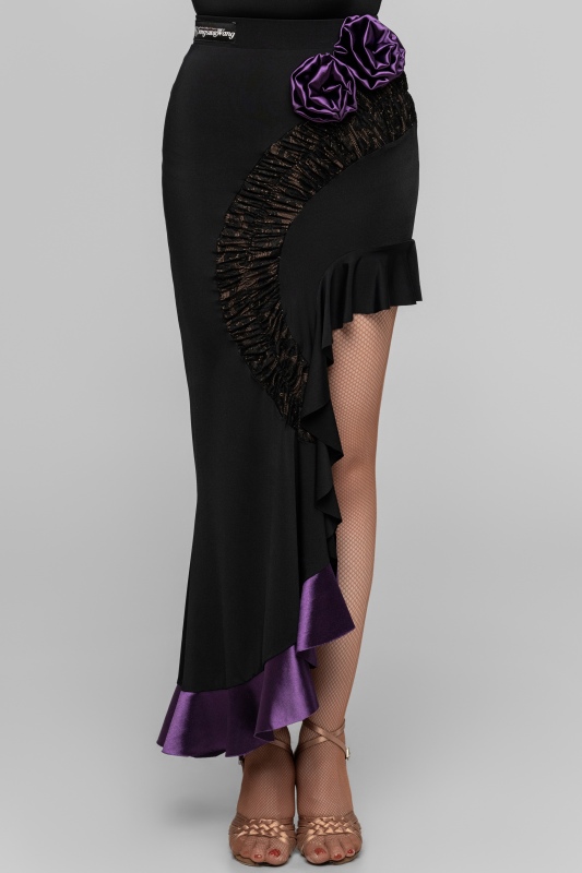 Women's Irregular Mermaid Tail Skirt （Black Purple）